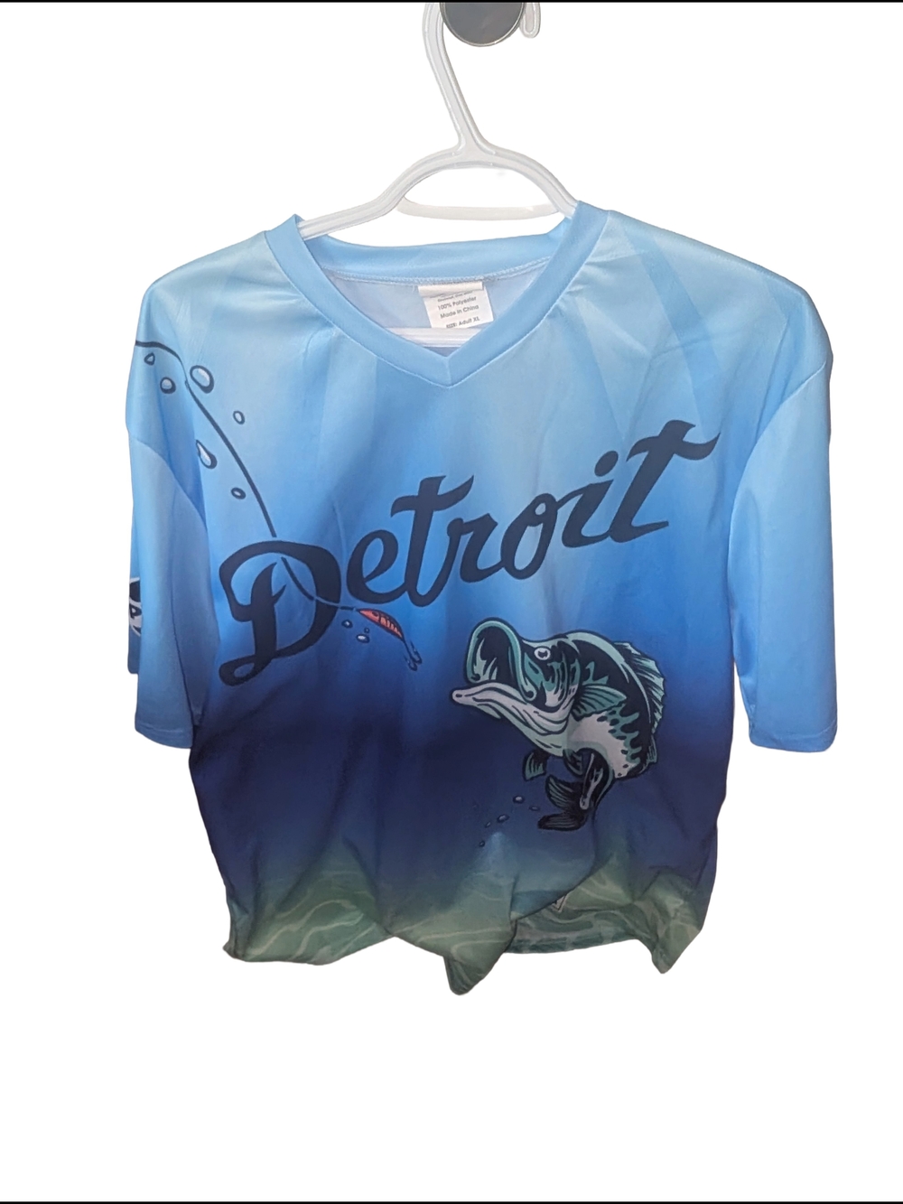 Detroit Blue Parker Meadows Players Day Fishing Jersey